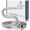 SANTRAS® Flessibile doccia 2,5m Cromo Metallo | Aspetto acciaio inox, attacco standard 1/2 pollice, extra resistente, flessibile testato per acqua potabile, Made in Germany