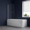 OGOMONDO Parete Sopra Vasca Anta Singola Vetro Temperato 140x90cm Orientabile 180 gradi Spessore 4 mm Apribile Profilo a Muro Reversibile Dx Sx (Trasparente)