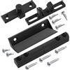 AERZETIX - Kit di accessori per telaio zanzariera: 3 cerniere, 3 maniglia, 3 chiavistello in plastica nera + 30 viti autofilettanti (Ø3.9x22 mm, Ø3.9x13 mm, Ø3.9x16 mm)