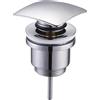 Schläfer 4051200 Piletta Click Clack Quadrata 1 1/4 Ottone, Scarico edl Lavabo e Bidet con Tappo Quadro Cromo Lucido Universale Bagno Moderno Chiusura a Pressione