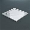 doporro Piatto Doccia in Acrilico Rinforzato 100x100 cm Spessore 4 cm Piatto Doccia Bianco Quadrato con Piletta di Scarico Inclusa (AL02), Design Antiscivolo Lucia01A