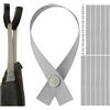 Your Day Mate Appendini senza cucitura per tessuti, confezione da 12, 180 x 12 mm, in grigio, con chiusura a spillo e a bottone, linguette per appendere asciugapiatti, asciugamani da bagno, stracci, stoffe