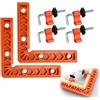 RUISHENG Morsetto ad angolo di 90 gradi, 4 coppie di clip di fissaggio e 2 pezzi 10 x 10 cm a L, morsetto angolare per utensili da carpentiere, tenditore angolare per cornici, scaffali
