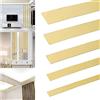 Btstil Listelli decorativi in stucco, autoadesivi, per soffitto in acciaio inox, 5 m, strisce a specchio, autoadesive, per pareti, specchi, soffitti, decorazioni per mobili (oro, 1 cm)