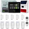 HUXGO® HXA502 Antifurto casa senza fili WiFi + GSM 4G con sirena solare senza fili | Sistema allarme casa con 5x sensore di movimento, 5x sensori per porte | Compatibile con TUYA, menù: ITALIANO
