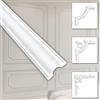 HEXIM - Cornice decorativa in stucco in HDPS/PU bianca - cornice, decorazione da parete, cornice per quadri - modanature HCR (10 metri, HCR501), soffitto in stucco, cornice per quadri, per