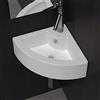 vidaXL Lavello in Ceramica ad Angolo con Foro per Rubinetto Scarico Lavandino