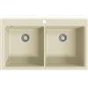 vidaXL Lavello da Cucina in Granito Naturale Stile Contemporaneo Elegante Vasca Doppia Reversibile con Filtro Lavandino Lavabo Beige
