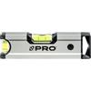 PRO600 Mini Livella a Bolla con magneti 17cm Anodizzata - Durezza 9 sulla scala Mohs - Profilo Ergonomico e Sistema ERS+ (Easy Reading System) - Tappi di chiusura antiurto - Colore Argento