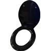Saniplast SEDILE WC Copriwater Plastica Universale Termoindurente Nero 46x37cm Cern. 12a18cm