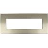 puntoluceled Placca in tecnopolimero compatibile con Vimar Arke 7 moduli Titanio - Cornice frontale da incasso cassetta 507