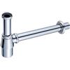 Topolenashop Sifone A Bottiglia 1"1/4 Cromato Per Lavabo, Tubo Di Scarico Sotto Lavandino Con Rosone 62 mm, Sifone Bagno In ABS Cromato Lucido Per Scarico Lavandino