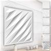 HEXIM Pannelli murali in PVC 3D - rivestimento murale bianco con effetto 3D - motivi astratti (5QM dimensione economica HD136 50x50cm) qualità arredamento camera da letto