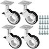SOTECH 4 ruote per mobili BERLIN Ø 60 mm cromo/nero con freno (freni) incl. set di viti Portata fino a 240 kg (60 kg per ruota)