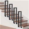 Cozykimo Ringhiera per scale a forma di U, Corrimano per scale Esterni, Corrimano esterno, Ringhiera per scale interne, Ferro Battuto, Quadrata passamano Antiscivolo (nero B, 45 cm)