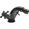 NPQRKJYH Rubinetto for bidet antico G1/2, due maniglie girevoli in ceramica, miscelatore for lavabo da bagno, in ottone, monoforo, montato sul ponte(Svart)