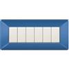 Electron 1 Placca, Made in Italy, 6 moduli/posti, Compatibile Con BTicino Matix, colore blu, Placche In plastica di alta qualità, 100% compatibile con i supporti e i moduli originali