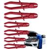 Generico Set 6 Pinze Strozzatubi In - Morsetti Per Tubi Freno Carburante E Radiatore | Pinza A Scatto Non Danneggia I Tubi | Kit Manutenzione Auto E Idraulica (PP)