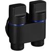 ARMYJY G1/2 1-in-2 Out doppia valvola di controllo, rubinetto lavatrice WC valvola triangolare per lavatrice (nero)