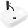 Rea - Lavabo Da Appoggio Half Slim Lavandino Bagno 510 X 390 X 135 mm Ceramica (Bianco)