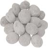Hekers Set di 24 pietre in ceramica bianche, bruciatore al bioetanolo per caminetto Gel grigio Decanter ciotola da tavolo per il fuoco