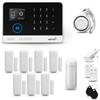 HUXGO® HXA003 Allarme casa senza fili WiFi + GSM con sirena | Kit allarme con 1x rilevatore di movimento, 7x sensori per porte e finestre, telecomando | Antifurto casa wireless