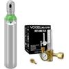 Vogelmann Bombola Gas Argon/CO2 piena 8L 1,5m3 con Regolatore Rotametro Vogelmann, set bombola saldatore del gas con regolatore, cilindro del gas