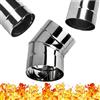 BG INVEST Tubo a Gomito a 45° in Acciaio Inossidabile INOX - Curva a 45 Gradi per Canna Fumaria - per Camino Stufe - per Liner Condotto Tuba Stufa - per Camino Fumo Acido di Scarico - Diametro 200mm - Ø 200 mm