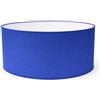 ArG Lighting Paralume Cilindro con Tessuto Cotone, Fatto a Mano, per Lampada da Tavolo, Sospensione, Piantana (50 cm Diametro, 20 cm Altezza, Blu)