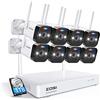ZOSI 3MP Kit Videosorveglianza WiFi Mesh, 8CH 1TB NVR con 8x 3MP Telecamera WiFi Esterno, Audio Bidirezionale, Rilevamento Umano, Visione Notturna a Colori, Registrazione 24/7