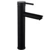 VR VETRINEINRETE Vetrineinrete® Rubinetto per bagno ultra moderno nero opaco miscelatore lavabo bidet vasca doccia (Lavabo Canna Alta)