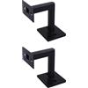 YUETTYY Staffa per corrimano quadrata nera resistente per ringhiera per scale, supporto da parete, balaustra - 2 pezzi