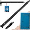 KOTARBAU® Nastro per la ricarica con ganci, 800 mm, in acciaio verniciato a polvere, con cuscinetti a sfera, cerniera nera sinistra e destra, per porta in legno