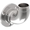 Sellon24 Ancoraggio da parete, Ø 85 mm, flangia da parete curva, per 42,4 x 2,0 mm, V2A opaco spazzolato, supporto per pali in acciaio inox da 42,4, supporto da parete (0507-242)