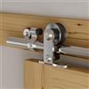 BONIKLUBA Binario per Porta Scorrevole Inox 171cm Kit Porta Scorrevole Nera per 1 Porte Scorrevoli Interno Esterno Muro 85cm Larga, Acciaio Inossidabile T Forma