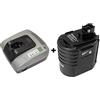 Trade-Shop OFFERTA im Set: batteria caricatore + ad alte prestazioni Ni-MH 24 V 3000 mAh batteria per Bosch Berner BAT019 BAT020 BAT021 Kinzo 25 C995EP WueRTH WA 24 V, 0702300924 APBO/SL 24 V