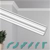 HEXIMO Stucchi per soffitto - Moderni in XPS Styropor bianco, Lunghezza 2 Metri Profili di Cornici Modanature Decorative (30 metri ZG20)