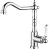 EGTink Rubinetto da Cucina Antico, Miscelatore Rubinetto da Cucina in Ottone, Rubinetteria per Lavandino Bagno, Rotativo a 360°, Miscelatore Caldo e Freddo (Cromo)