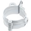 INEFA Morsetto per tubi con filettatura in acciaio, rivestito in plastica per grondaia, fascetta in acciaio, fascetta per pluviali, fascetta per pluviali 75mm, bianco