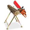 Daromigo Cavalletto Taglialegna con Supporto Motosega, Supporto pieghevole con paratena, asta di misura e cappa di Protezione, carico massimo 150 kg, 81 x 72 x 78,5 cm