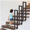 OVLRIJP Ringhiera per Scale Interne, Corrimano per Scale Interne a U, Ringhiera per Esterni con Viti, Corrimano Scale a Forma di U per Soffitta, Veranda e Corridoio, 75cm/Nero-Laterale
