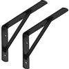 SOTECH Set di 4 staffe per ripiani (250 x 150 x 30 mm, nero, verniciato a polvere) Supporto per ripiani con traversa di stabilizzazione