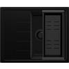 PRIMAGRAN Lavello da Cucina Tutto Nero 62x50cm, Lavandino in Granito a 1 vasca + Sifone Classico, Lavabo da Cucina Incasso al Mobile 40cm - Milano S059