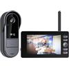 TKMARS Videocitofono Senza Fili da Esterno 4.3, Campanello Smart con Batteria 1800mAh, 120° Grandangolo Visione Notturna IP65, Video Citofono WIFI per Esterno Nessuna App/WiFi Richiesto, Schermo IPS
