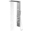 OGOMONDO Colonna Pannello Doccia Chester-1 Cromo Spazzolata Acciaio 4 Funzioni Display Temperatura 4 getti lombari frontali 24 micro-ugelli Soffione Anticalcare
