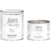 bianco Shabby CHALK PAINT Bianco Naturale & CERA NEUTRA - Pittura Shabby Chic (1 Litro) + Cera Professionale (500 ml)