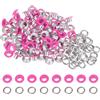 QUARKZMAN 100 Set Kit Occhielli in Metallo 5mm 3/16 Occhiello per Teloni Piccolo con Foro Rondelle per Scrapbooking Scarpe Abbigliamento Pelle Tela, Fucsia