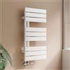 S'AFIELINA Radiatore design per bagno, scaldasalviette bianco, pannello piatto, Connessione centrale, 762x400mm, radiatore per bagno, asciugatore per asciugamani, 342 Watt (Senza valvola termostatica)