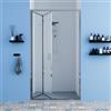 WITIT INTERIORS WITIT PARETE PORTA NICCHIA BOX DOCCIA BIFOLD IN VETRO TRASPARENTE 6MM APERTURA A LIBRO SOFFIETTO DA 70 A 92 CM ALTEZZA 190 CM (70x190 cm)