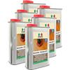 MARBEC RISANA PARQUET 1LTX6PZ Impregnante Rigenerante per Pavimenti Usurati in Legno Verniciati e ad Olio